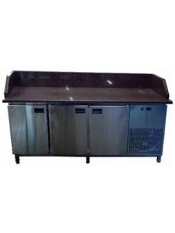 Холодильный стол 1860х700х850 (3 двери) 3 борта, гранитная столешница